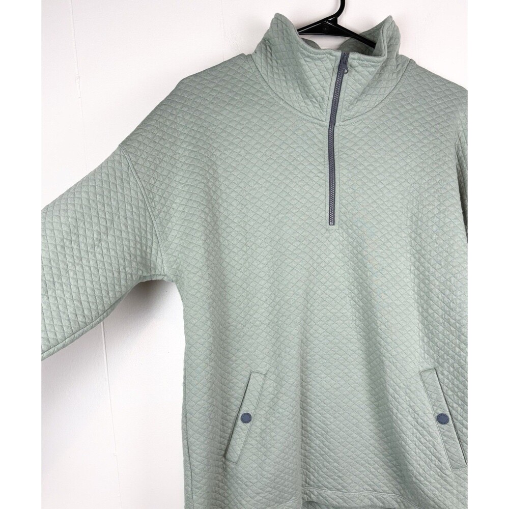 L.L.Bean Women's Sweatshirt Quarter Zip Green Cabincore Quilted Classic LG-pet - Picture 4 of 9
